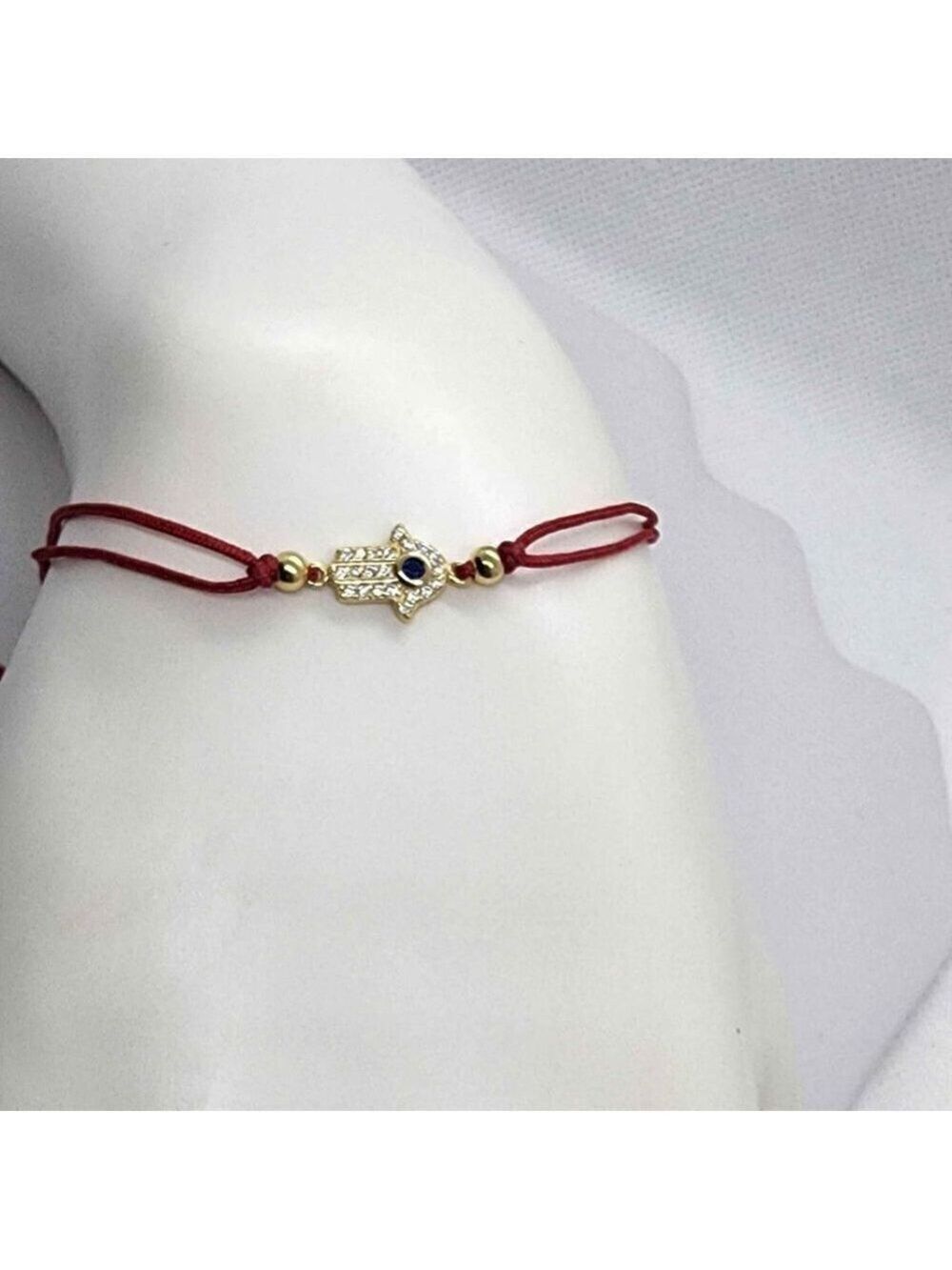 NEW Sterling Silver 925 Hamsa With Adjustable Bracelet